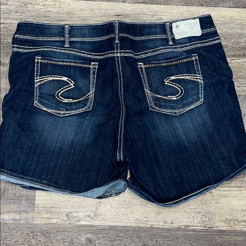 Silver jean shorts